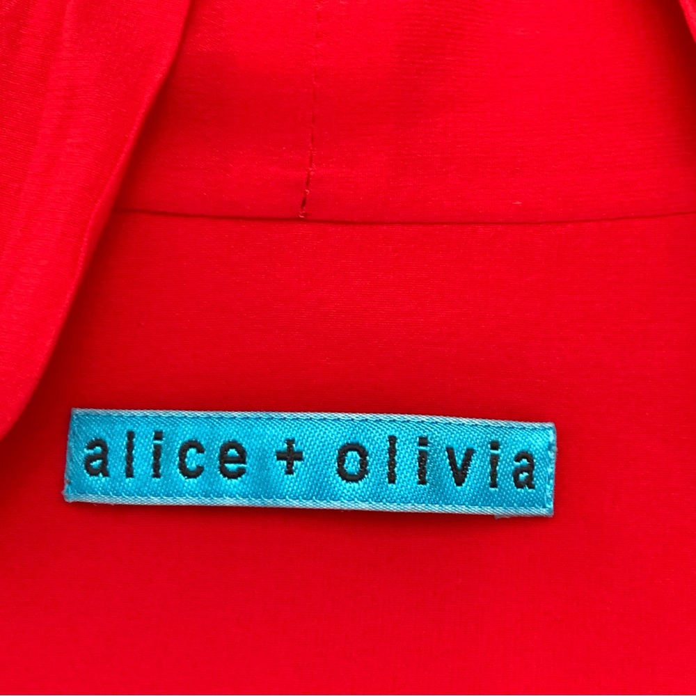 Alice & Olivia  Arie Silk Tie Neck Button Down Blouse M - Picture 7 of 12